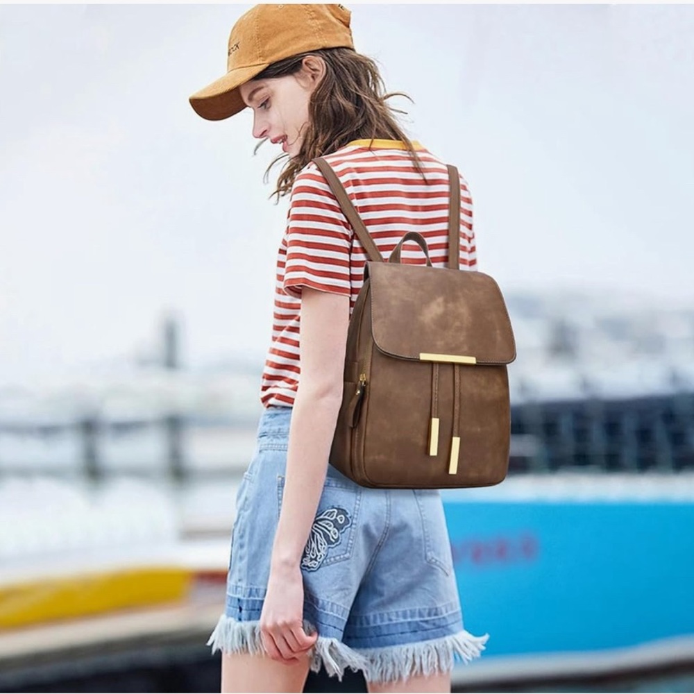 Trendy Vegan Leather Backpack